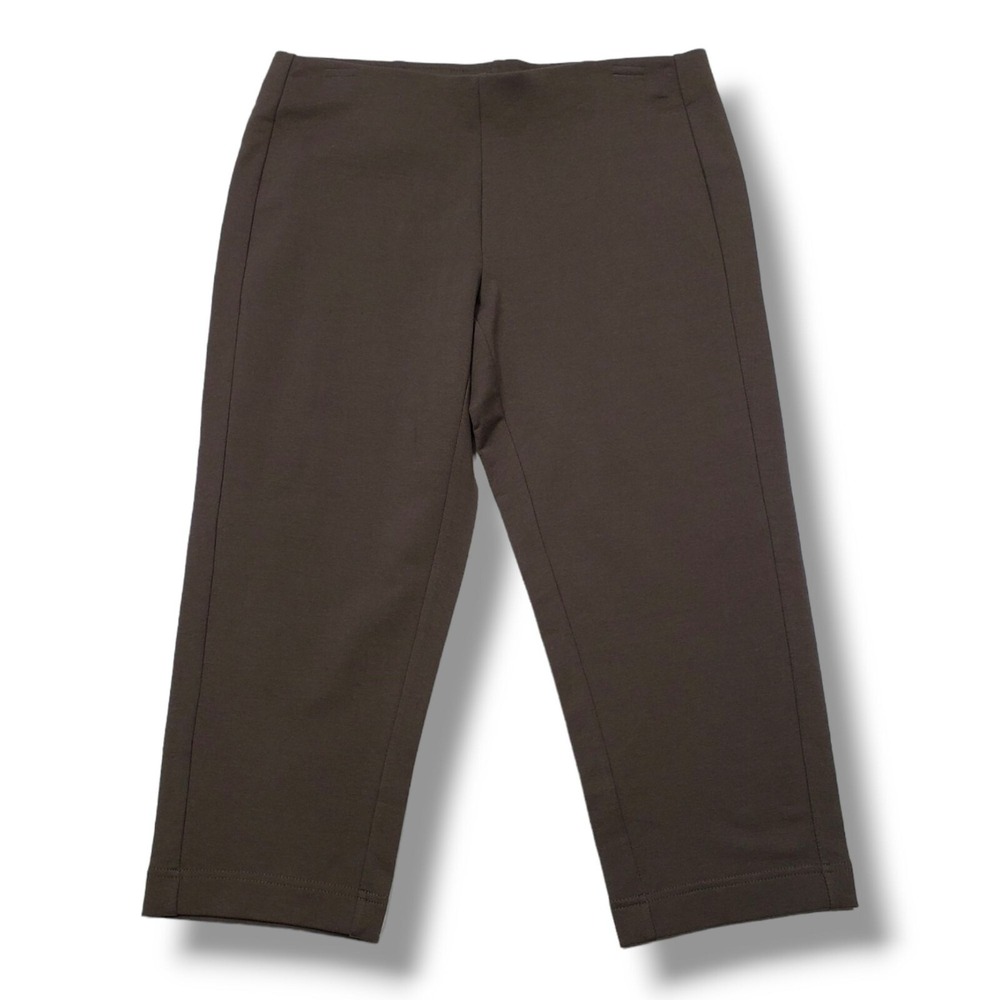 Pure Jill Slim Leg Cropped Pants Womens Small Petite Brown Pima‎ Modal